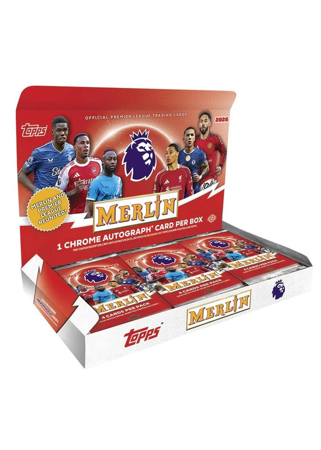 Topps Merlin Premier League Soccer 2026 Hobby Case (12 Boxes)