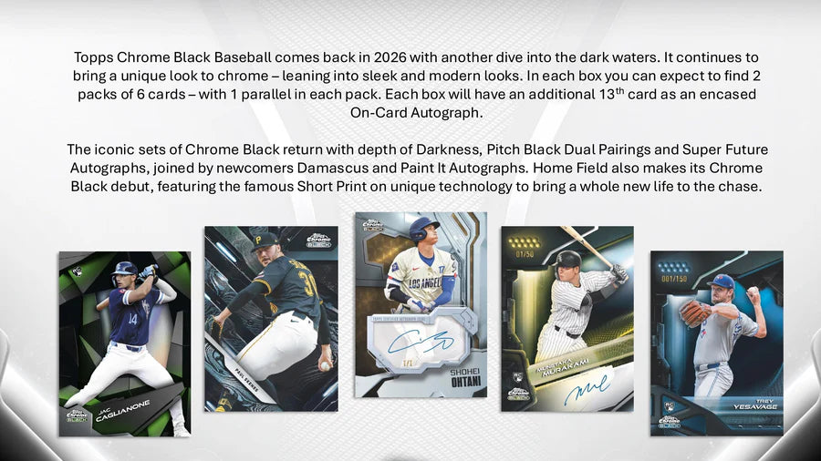 Topps Chrome Black Baseball Hobby Box 2026