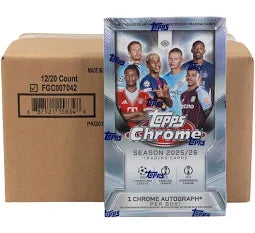2025/26 Topps Chrome UEFA Club Competitions Soccer Hobby Case (12 Boxes)