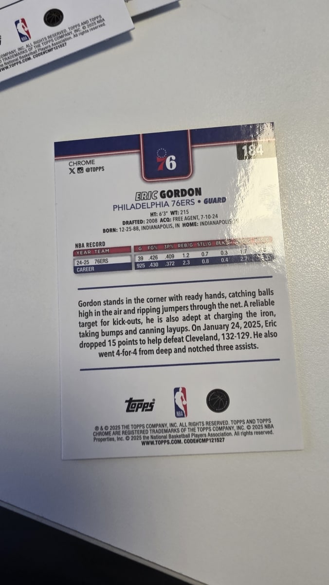 2025 Topps Chrome Eric Gordon #184